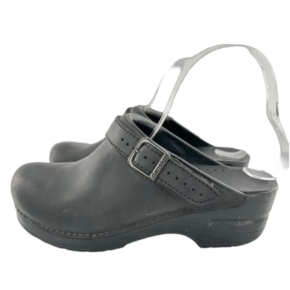 Dansko size 37 6.5-7 238020202 black Napa leather orthopedic nursing clogs - Picture 5 of 15